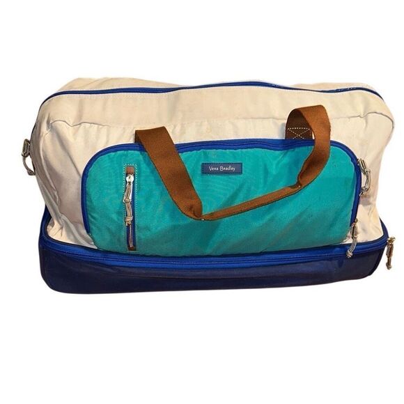 Vera Bradley Women's Lighten Up Wheeled Duffle Carry-on Luggage, birds Neutral, - Picture 7 of 10